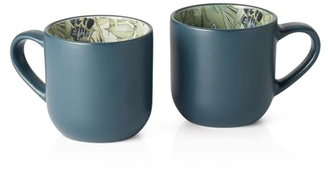 Cha Cult teemando® Becher Blue Garden New Bone China, außen matt/innen dekoriert 2-fach sortiert, 0,4 l H 9,7 cm, Ø 9 cm