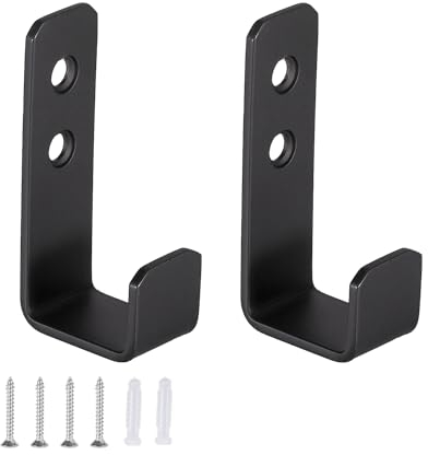 YuanbaoTt Garagen Wandhaken zum Schrauben,Kleiderhaken Garderobenhaken, Schwarz Wandhalterungs Haken mit und Schrauben für Leitern, Garten, Elektrowerkzeuge, Jacken, Mäntel, Handtuch