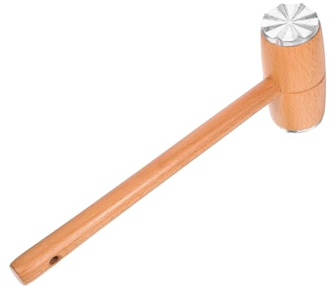 Alipis Wooden Meat Tenderizer Hammer Aluminium Alloy Head for Cooking Tools Meat Mallet Tenderizer for Steak Chicken Kitchen Use