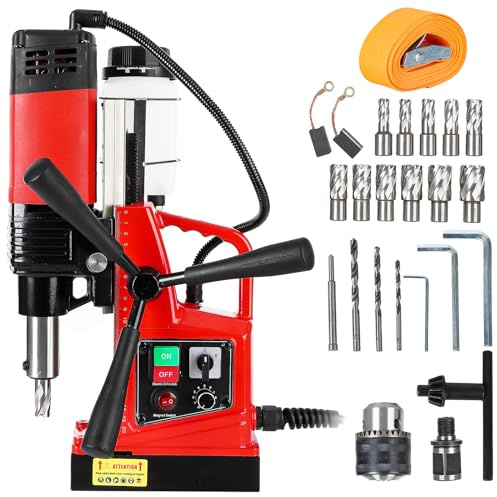 Mag Drill Press 1300W Power Portable Magnetic Drill, Electric Drilling Machine for Metal Surface, Industrial and Home Improvement