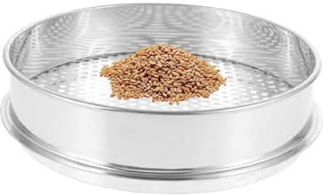 NAKUL Sandsieb Edelstahl,Gartensieb Metall,Erdsieb Rund,Kompostsieb,Feines Sieb,Riddle Gartengeräte Für Erde Und Steine
