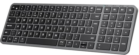iClever Bluetooth Keyboard for Mac, Multi-Device Bluetooth Connection, Silent Slim Compact PC Wireless Keyboard Rechargeable, Portable Compatible with ipad, Tablet, Laptop, iphone