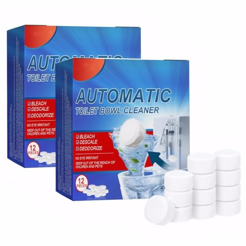 24Pcs Toilet Limescale Rremover Strong, Toilet Bowl Cleaner, Toilet Cleaner Tablets, Toilet Descaler Heavy Duty for Deep Cleaning