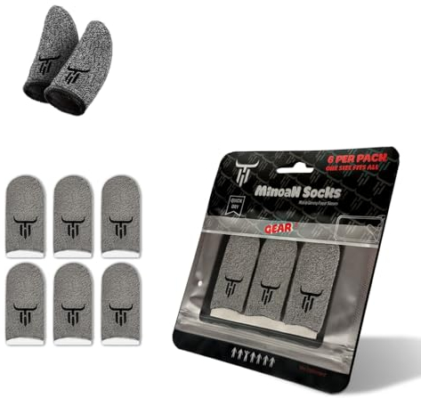 Minoan Socks® Gear- Lot de 6 manchons de doigts de jeu pour jeux mobiles - Gants de jeu - Gants de jeu - Pubg Thumbs Mobile Esports Gaming Manchons pour doigts