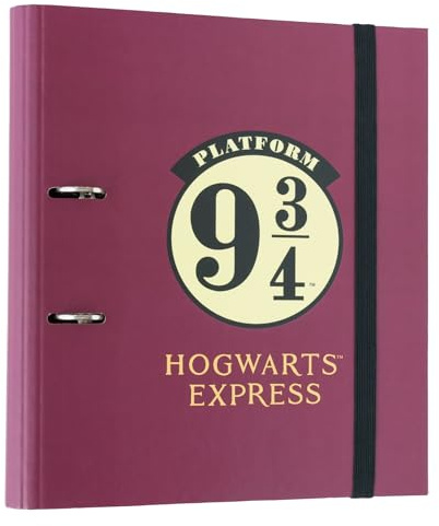 Grupo Erik Ringordner A4 Schmal 2 Ringe Harry Potter Gelis 9 3/4 - Aktenordner - Ringbuch A4 - Büro und Schul Zubehör - Harry Potter Fanartikel