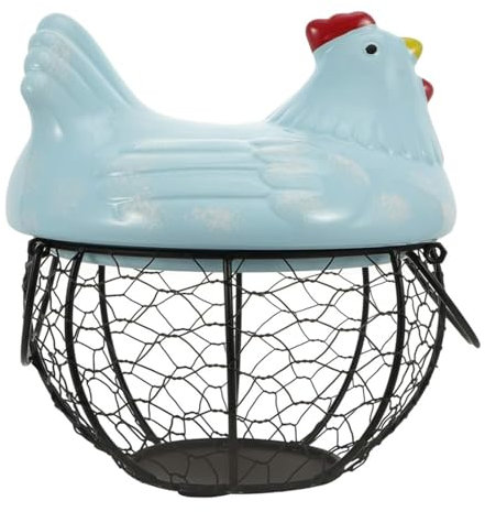 HYKJCSS Huevera Gallina Cesta para Huevos, Cesta para Frutas, Colección Creativa, Adornos De Cerámica para Gallinas, Decoración, Accesorios De Cocina Hueveras