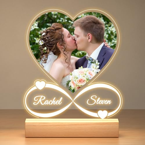 Jkolalin Personalisierte Bilderrahmen, Hochzeitsgeschenke für Brautpaar | Personalisierte Bilderrahmen mit Foto, Hochzeitstag Geschenke für Frauen Männer Ihn Sie Freundin Freund