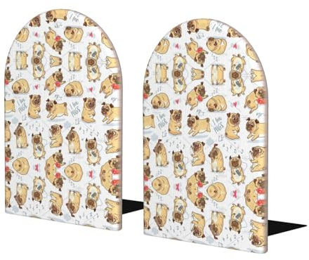 Lustige Hunde-Buchstützen aus Holz, Buchstützen für Regale, robuste Buchstützen, 1 Paar für Büro, Zuhause