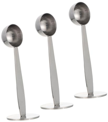 Holibanna Apisonador De Café De Doble Cabezal 3 Cucharas De Acero Inoxidable Cuchara Medidora Herramienta De Prensar Granos