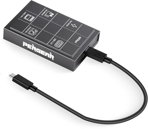 PERGEAR Professionell CFexpress 4.0 typ A kortläsare, USB typ C 40 Gbit/s typ C till CFexpress typ A+B 2-i-1-kortläsare, hög hastighetsöverföring för Windows/Mac/Linux/Android/iPad