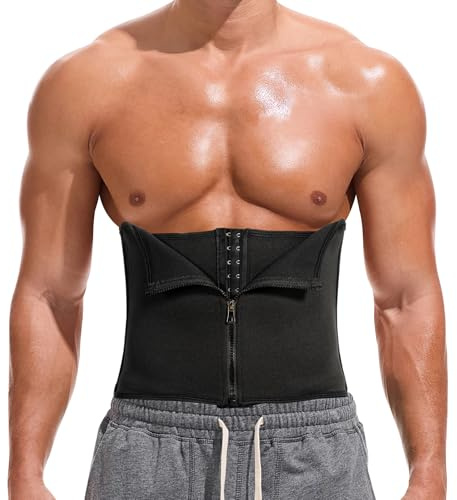 GENEMEN Waist Trainer Herren Fitness Gürtel Bauchgurt Body Shaper Abnehmen Bauchweggürtel Herren Shapewear (Schwarz, XL)