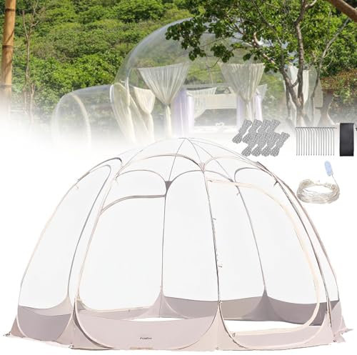 YANGYMM Pop-Up-Blasenzelt, 8-10 Wasserdichtes Und KäLtebestäNdiges Kuppelzelt für Den AußEnbereich, GroßEs, üBergroßEs Premium-Sofort-GewäChshaus, für Picknicks, Grillabende, Partys, Camping