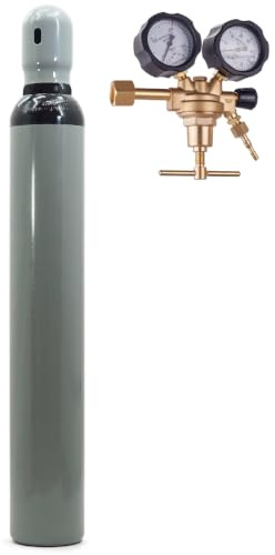 Stickstoffflasche 10L mit Druckminderer Gasflasche, Stickstoff Gas Set Bestschweissen.de Klima 2,0 m³ Flasche mit Druckminderer 50 Bar