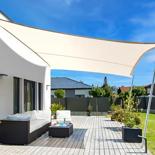 AVOFOREST Sonnensegel Wasserdicht 2x3m Rechteckig Sonnenschutz Windschutz Segel PES Polyester, 95% UV-Schutz für Balkon Garten Terrasse Außenbereic