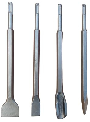 Kit 4 Scalpelli SDS PLUS 2 Spatola 1 A Punta 1 FORMA DI U Martello Demolitore Scalpello per rimuovere calcestruzzo, muratura