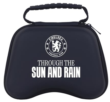 Head Case Designs Officially Licensed Chelsea Football Club Sun and Rain Graphic Logo Hard Storage Travel Carry Case Compatible With Sony PS5 DualSense & Xbox Controller