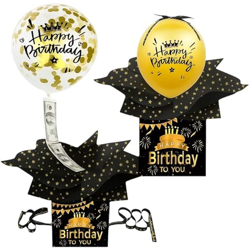 Money Balloon Surprise Box, Birthday Money Pull Out Gift Box, Fun Money Gift Box for Special Occasions, Creative Present for Celebrations