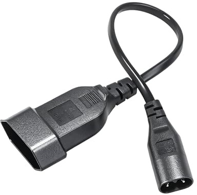 Powice IEC 320 C8 auf CEE 7/16 Euro Verlängerungskabel, 25 cm Netzkabel, Eurostecker Adapter auf Eurobuchse, Stromverlängerungskabel für Kleingeräte mit C8-Anschluss