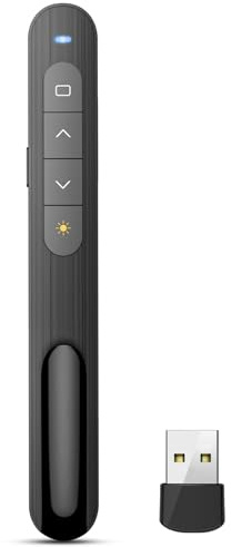 Wireless Presenter Remote Presentation Pointer Clicker with Hyperlink Volume Remote Control, Powerpoint Board Slide Advancer Presentation Clicker for Mac/Laptop(NO Battery)