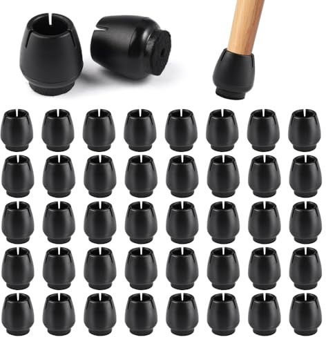 40 Stück Bodenschoner für Stühle, Silikon Stuhlbeinschoner mit Filzpolstern | 12-16mm Schutzkappen für Stuhlbeine Verhindert Kratzer im Boden,Filzgleiter für Stühle,für Runde Beine Wohnzimmer Bodenschut