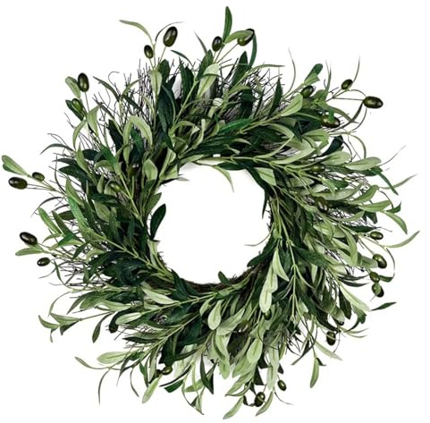 Corona Primaveral Corona artificial de hojas olivo for decoración pared, ventana, festival, boda, etc Decorar