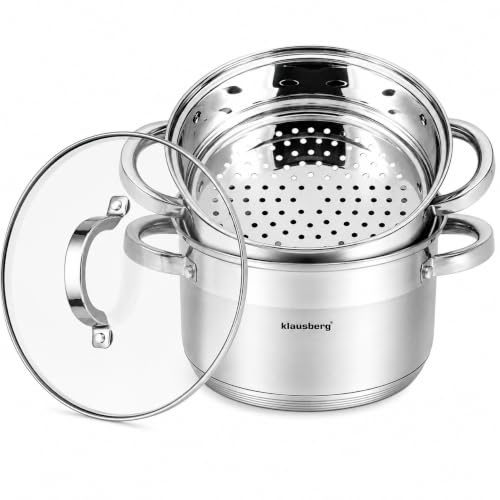 Set 3 pezzi per cottura a vapore in Acciaio Inox A INDUZIONE 20 cm, 3 litri