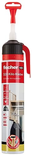 fischer 320 Kilo Kleber 200 ml, Montagekleber in Weiß, super starker Klebstoff, stabiler Halt für fast alle Materialien, praktische Kartusche, Verwendung ohne Werkzeug