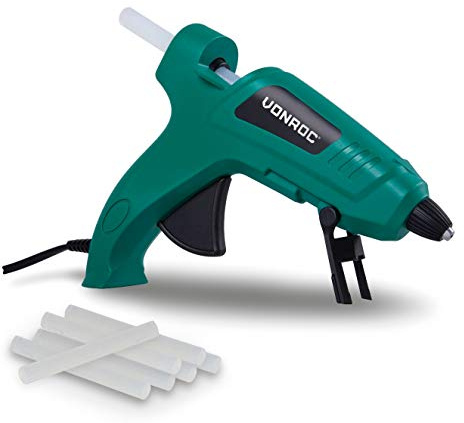 VONROC Klebepistole - ⌀ 11,2mm - 70W - Tropffunktion - inkl. 8 Klebesticks