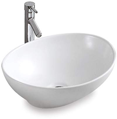 STILFORM Park Waschbecken in Brillant Weiß aus feinster Keramik als Aufsatzwaschbecken ohne Hahnloch 400 x 340 x 145 mm 40 cm luxuriös und modern