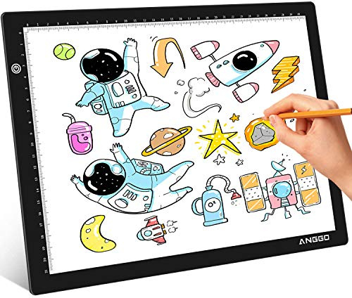 Tablette Lumineuse LED A4, Portable Tablette Dessin Lumineuse avec échelle, Dessin de Caisson Lumineux Réglable en Luminosité Dessin Lumineuse Pad Pour Animation, Esquisse, Architecture, Calligraphie
