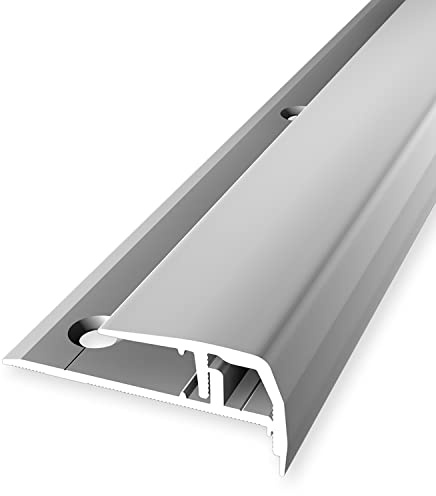 PROVISTON | Treppenkantenprofil | Metallprofil | Breite: 33 mm | Höhenausgleich: 7-14 mm | Länge: 1000 mm | Aluminiumprofil | Silber | 1 Stück