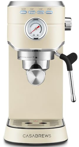 CASABREWS CM5418 Espresso Machine 20 Bar, Small Espresso Maker with Milk Frother Steam Wand, Stainless Steel Espresso Coffee Machine with 34oz Removable Water Tank, Cafetera Espresso, Creamy