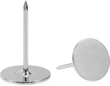 QUARKZMAN 30Pz Chiodi per Tappezzeria, Testa Piatta 16mmx25mm, Puntine da Disegno Chiodi Decorativi per Lavagna Sughero Mobili, Puntine per Mobili, Divani, Testate, Argento