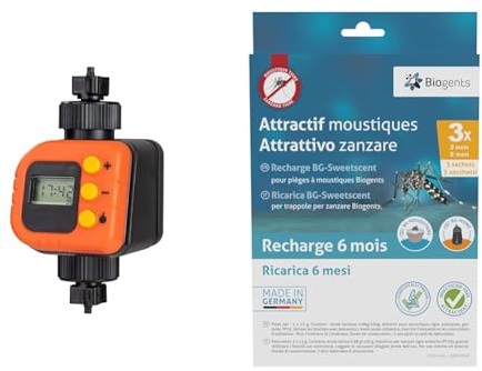 BIOGENTS Timer pour Programmer et Réguler La Diffusion du CO2 | pour Piège & Recharges 6 Mois | 3x2 Mois | Attractifs Piège Extérieur Anti-Moustiques & Moustiques Tigre BG-MOSQUITAIRE
