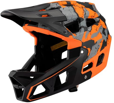 Casque de VTT intégral, Casque de VTT de Descente pour Adulte, pour Homme/Femme, avec visière et Plus de 31 aérations, Taille L pour Tour de tête de 59 à 61 cm, Doublure Amovible