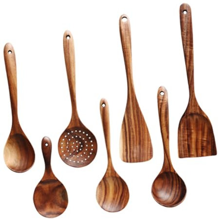 PHENOFICE Utensilios De Cocina Cucharas De Madera Antiadherentes Para Frascos y Sal