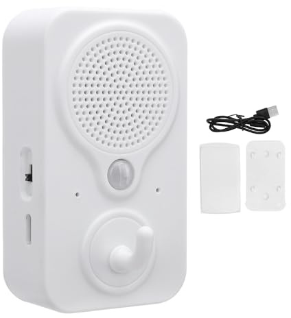 Motion Activated Voice Player, PIR Infrared Motion Sensor Activated Sound Speaker with USB Cable Door Greeter Entry Alert for Shop Store Factory Supermarket