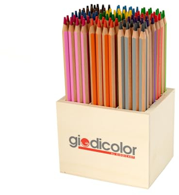 GIODICOLOR Matite Colorate Esagonali 96 Pastelli in 12 Colori Vivaci per Disegnare e Colorare