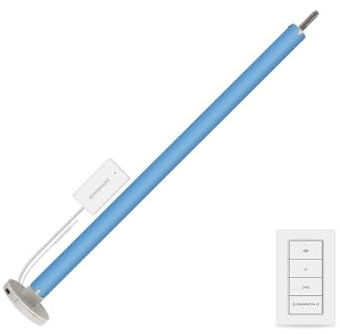 Rechargable Matter over Thread Blind Motor,Roller Shade Motor,MT15B Motorized 2KG Electric Tubular Shutter Shade,Timer/Voice,HomeKit Siri Control (with 1chanel remote, 20mm)