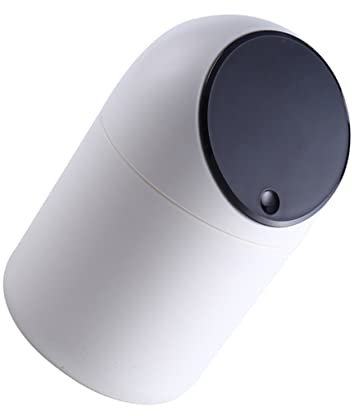 BUGUUYO Mini Bote De Basura De Escritorio Papelera Tapa Presión De Mesa Para Dormitorio