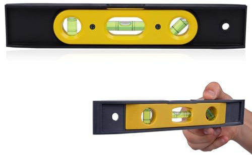 Torpedo Spirit Level, 3 Bubble 45°,90°,180°, Leveller with Vertical Horizontal and Magnetic Base 9 inch