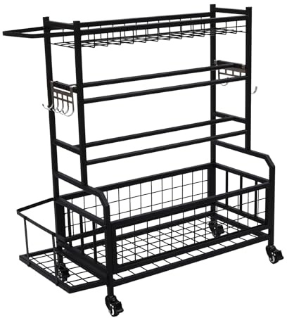 Rack fitness con ruote, robusto e durevole, facile da spostare e fissare, forte capacità di trasporto, adatto per palestra, yoga, aula, sala attività, centro commerciale