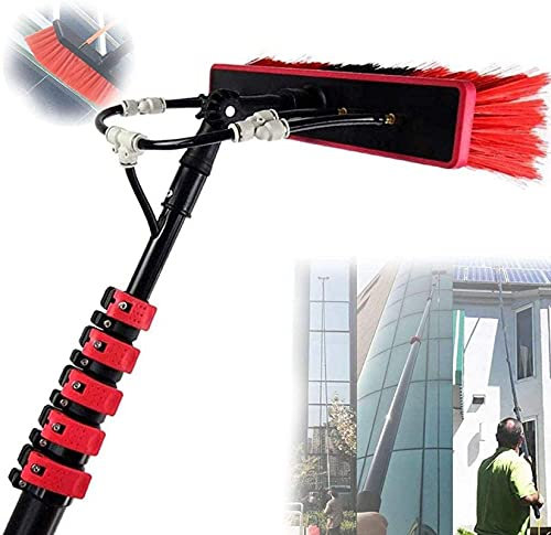 Spazzola per la Pulizia dei vetri, Asta di Pulizia, Spazzola telescopica Estensibile per la Pulizia del Tetto della Veranda, Kit per la Pulizia di Pannelli fotovoltaici e solari, Spazzola ad