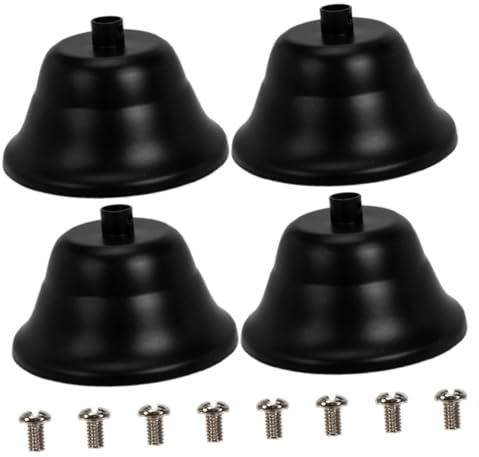 DIYEAH Plaque de Canopée Métallique Vintage en Fer, Lot de 4 Pièces | Noir, Installation Simple, Application Polyvalente, pour Projets DIY et Luminaires Muraux ou Bougies