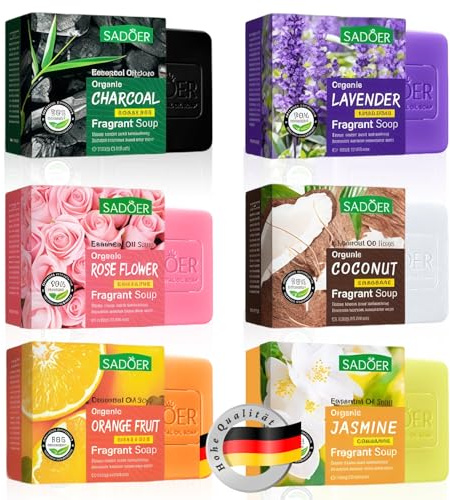6 PCS Seifen-Set, Premium Soap Bar, Seifenstück für Gesicht und Körper, Entfernen dunkler Flecken, Tiefenreinigung für Gesicht und Körper