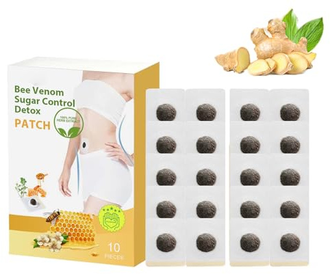Parches de Bee Venom para drenaje linfático, pegatinas desintoxicadas para el botón del vientre, apoya el metabolismo de relajación, para mujeres y hombres (10 unidades por caja) (2 unidades)