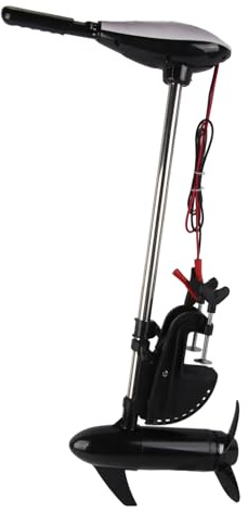 AKLOSIPY 12V 60lb Thrust Electric Outboard Motor with 624W Power and LED Battery Indicator for Small Boats 9.8-16.4ft