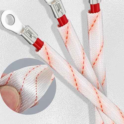 guaina per cavi elettrici Manicotto isolante in fibra di vetro, Manicotto di protezione per tubi domestici per cavi, Resistente alle alte temperature fino a 180 °C(328ft/100m,1.5mm)