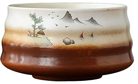 Soporte para batidor de té hecho a mano, para principiantes, profesional, marrón y blanco