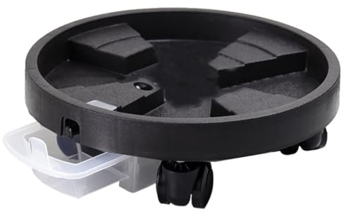 Panier à plantes robuste avec roues et plateau de drainage – Support rond roulant de 30,5 cm pour pot de fleurs intérieur/extérieur – Déménagement de pot de fleurs (Nero)